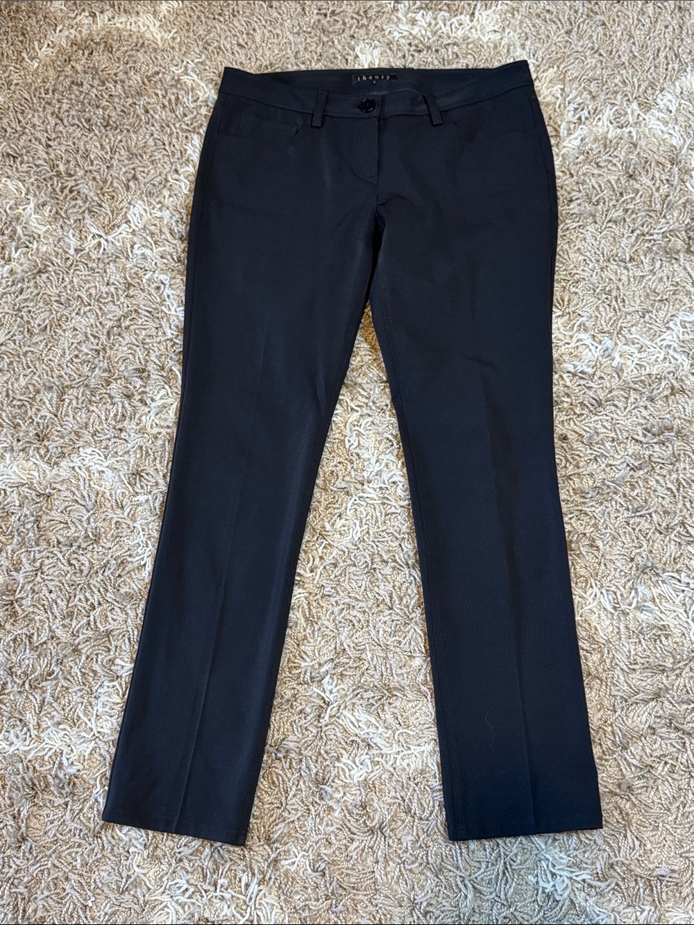 Theory Black Slim Leg Trouser Pants size 8
